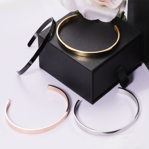 Wholesales Stainless Steel Jewelry Custom Men Women <strong>Silver</strong> 63mm Gold Plated Cuff <strong>Bracelet</strong> <strong>Bangles</strong> - Product Image 5