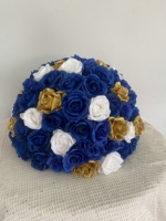 W-D030 Nouvelle Boule de Fleurs Artificielles de Style Moderne, Boule de Roses Dorées de Haute Qualité pour Centre de Table de Mariage et Décorations de Fête