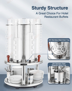 Organizzatore per Tazze da Caffè e Tè in Ceramica per Hotel e Ristoranti, 48 Set, Dispenser con Rotazione Manuale - Product Image 3