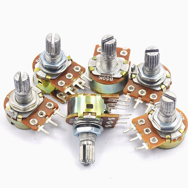 Double-gang WH148 Potentiometer 10k 20% Tolerance 220V Rated Power Amplifier Tone Control/Instrument Adjustment