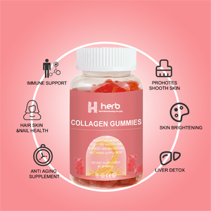 Gummies de collagène, vitamine C et biotine en marque privée OEM/ODM, complément alimentaire pour les cheveux et la peau, gummies de collagène et de vitamine C pour adultes - Product Image 2