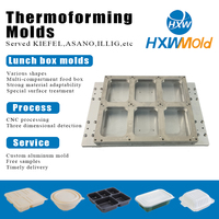 Moule de thermoformage multi-cavités pour contenants alimentaires asiatiques à emporter avec sections pour riz, nouilles et viande