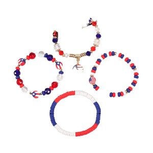 Nueva bandera americana de EE. UU. Día DE LA Independencia Pulseras elásticas Taylore <span class=keywords><strong>Swift</strong></span> con cuentas de arcilla polimérica - Product Image 2