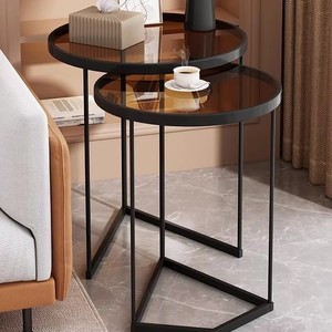 Moderno Design Simples Mesa De Café De Vidro Pequena Mesa De Chá Quadrada ou Redonda Mesa De Café Lateral para Sala De Estar - Product Image 2