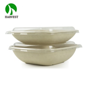 Pâte de papier jetable, pièces, carrée non décolorée, récipient biodégradables pour aliments à emporter - Product Image 1