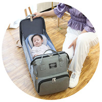 Lit de Bébé Pliant Portable Tendance Étanche avec Matelas à Langer Grande Capacité, Sac de Maman et Sacs à Couches Cabas