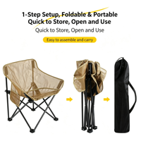 Chaise de camping pliable légère et portable avec sac de rangement, cadre en fer en polyester durable, design moderne, pour la randonnée, les voyages et la pêche