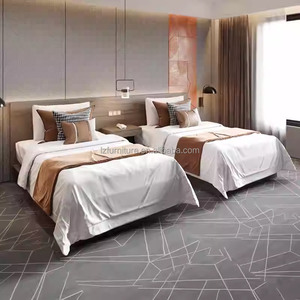 Hotel Bedroom Furniture Sets Double Single Bed with Wooden Headboard Nightstands <b>TV</b> Console Work Desk For 3 Star Hotel Project - Product Image 2
