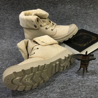 Bottes d'hiver en toile avec doublure en fourrure chaussures de sport de randonnée décontractées bottes tactiques noires