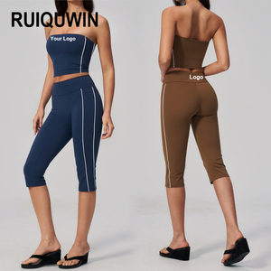 RUIQUWIN OEM Women Plus Size Seamless Yoga Set Buttery Soft High Waist Scrunch Butt Leggings Shorts Sports Bra Front Gym Fitness - Product Image 1