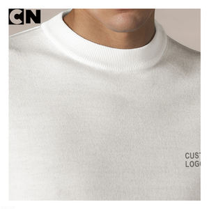 Pull certifié GRS, fabricant de pulls, laine mérinos extrafine pour homme, manches courtes, col rond, tricot côtelé, motif uni, été - Product Image 4