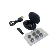 Appareil auditif compact avec station de charge USB et brosse de nettoyage pour conversations à domicile