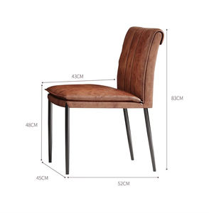 Chaise de salle à manger médiévale Wabi-sabi Dossier en cuir ciré Coussin de siège souple Chaise de loisirs Chaise rétro Filo Avery - Product Image 5