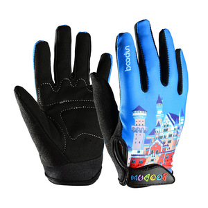 Guantes de bicicleta para niños Boton, diseño de castillo azul, guantes de ciclismo transpirables y antideslizantes para niños - Product Image 1