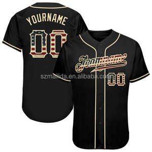 Groothandel Klassieke Knopen Honkbal Jersey Voor Mannen Streep Borduurwerk Sublimatie Honkbal Softbal Truien Honkbal Truien - Product Image 1