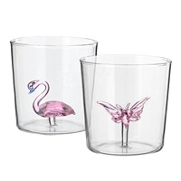Gelas minum gelas Soda jus Bar bentuk binatang imut 3D Food Grade borosilikat kreatif kustom, gelas minum