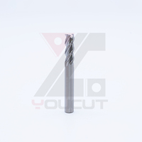 Fraise carrée en carbure monobloc AE-6-50-3F pour usinage brut à grande vitesse d'alliages d'aluminium, d'alliages de cuivre et de matériaux non métalliques CNC