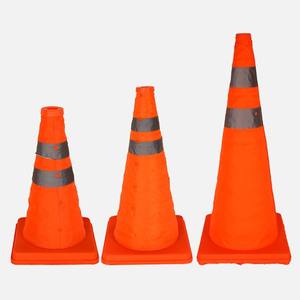 Conos de Tráfico Plegables de PVC de 30CM, 45CM, 70CM y 90CM, Conos de Seguridad Reflectantes para Advertencia en Carreteras, Montaje en Suelo - Product Image 1
