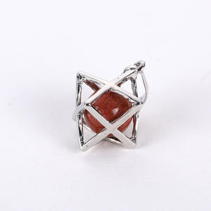 Colgante de cristal natural de Merca, Estrella hexagonal tridimensional, gran satélite - Product Image 5