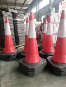 2024 Heavy Duty 7kg Road Safety Traffic Cones With Reflective Pe Rubber Traffic Cones