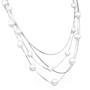 Long collier de perles fait à la main, bijoux pull d'hiver, multicouche, collier de perles punk
