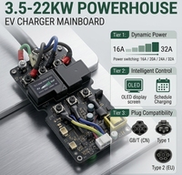 Modul Pengontrol PCBA AC EVSE Charger NEV EV Langsung dari Pabrik 1P 3P 16A 32A 220V 380V Tipe 2 OCPP WiFi 4G RFID ODM