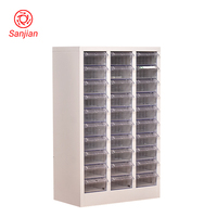 Armoire de rangement pour pièces métalliques avec serrure à clé, cadre en acier durable, tiroirs en plastique, 48/75/100 compartiments