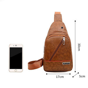 ファッションメンズクロスボディスポーツスリングワンショルダーチェストバッグメンズヘッドフォンジャック韓国スリングバッグ - Product Image 6