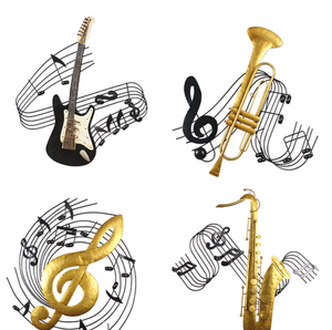 Instruments de <span class=keywords><strong>musique</strong></span> à tenture <span class=keywords><strong>murale</strong></span> artisanale en <span class=keywords><strong>métal</strong></span> Décorations créatives pour la technique de coulée de café de bar de magasin - Product Image 1