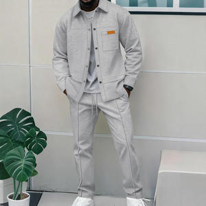 Ensemble veste et pantalon pour <span class=keywords><strong>homme</strong></span> style luxe léger, printemps automne, tendance, polyvalent, haut de gamme, respirant, imprimé léopard, avec cordon de serrage - Product Image 1