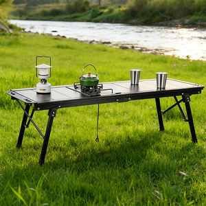 2025 New Design Extra Length Outdoor <b>Foldable</b> <b>Picnic</b> <b>Table</b> Black Aluminum Bbq IGT Camping Grill Height Adjustable <b>Table</b> - Product Image 1