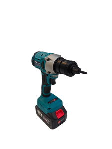 Pistola remachadora automática de 21V con batería de litio, motor sin escobillas, remachado automático con 1 pulsador y extracción de remaches, componentes totalmente de aluminio. - Product Image 5