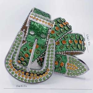 Cinturón de Lujo con Correa de Moda, Cinturón Vaquero con Cristales y Diamantes, Cinturón de Diseñador con Múltiples Piedras para Hombre, Bb <span class=keywords><strong>Simon</strong></span> - Product Image 5