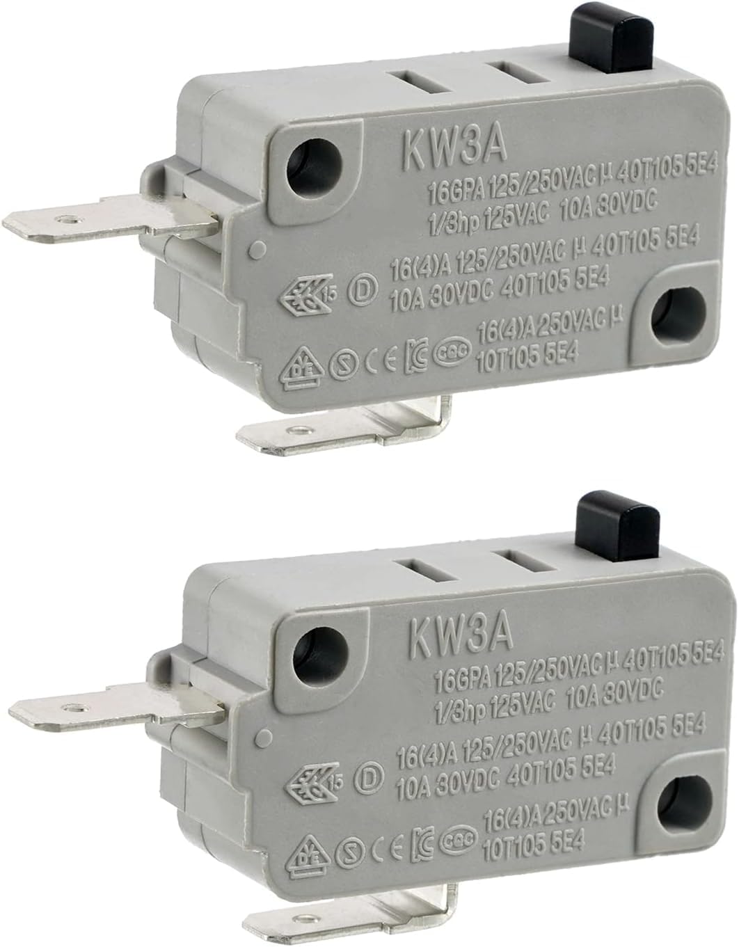 2 упаковки KW3A дверной выключатель для микроволновой печи 16A 125/250 дверной микропереключатель нормально замыкающий переключатель