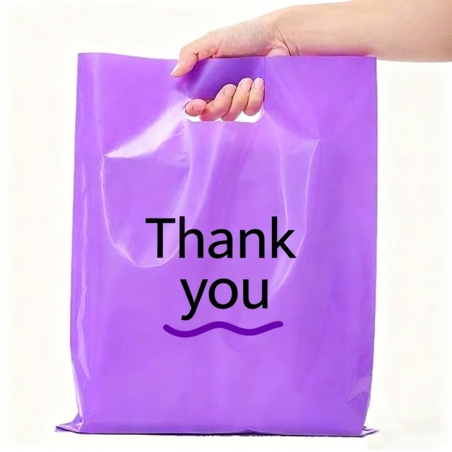 Reusable Waterproof Shopping Bags Custom Logos Thank You Bag Poly PE Plastic Durable Die Cut Screen Printing for Clothing Shoes