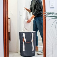 Sac à linge 60L Sac de rangement en tissu imperméable pour la maison Sac à linge de grande capacité avec cordons