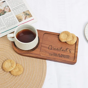 Bandeja de Madera Personalizada LFGB de un Solo Nivel para Té y Galletas, Bandeja Grabada para Café y Golosinas, Almacenamiento de Cocina, Regalo de Aniversario para <span class=keywords><strong>el</strong></span> <span class=keywords><strong>Abuelo</strong></span> - Product Image 2