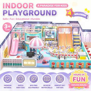 Turnkey Birthday Party Package <b>Indoor</b> Playground with <b>Slide</b> for Party Venue Business - Product Image 1