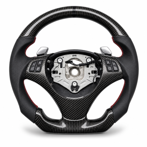 Volant de course M Sport en fibre de carbone avec LED et palettes de commande pour <span class=keywords><strong>BMW</strong></span> E90 <span class=keywords><strong>328i</strong></span> E60 E46 E92 M3 E39 X5 E70 X6 E71 E82 - Product Image 3