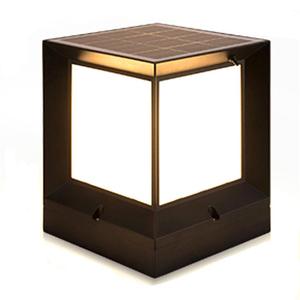 Solar Outdoor LED <b>Wall</b> Pillar <b>Light</b> IP65 Waterproof 5W Modern Square Design Aluminum+PC <b>Dimmable</b> 2500mAh Battery 6000K Daylight - Product Image 5