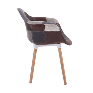 Ücretsiz örnek bitmemiş beyaz meşe japon tarzı basit gri Celvet döşeme çapraz geri yastık eski moda gri yemek sandalyesi - Product Image 3