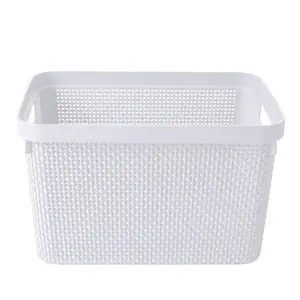 New design and hot sell plastic storage style Fashion cube multi-purpose small size plastic woven storage basket