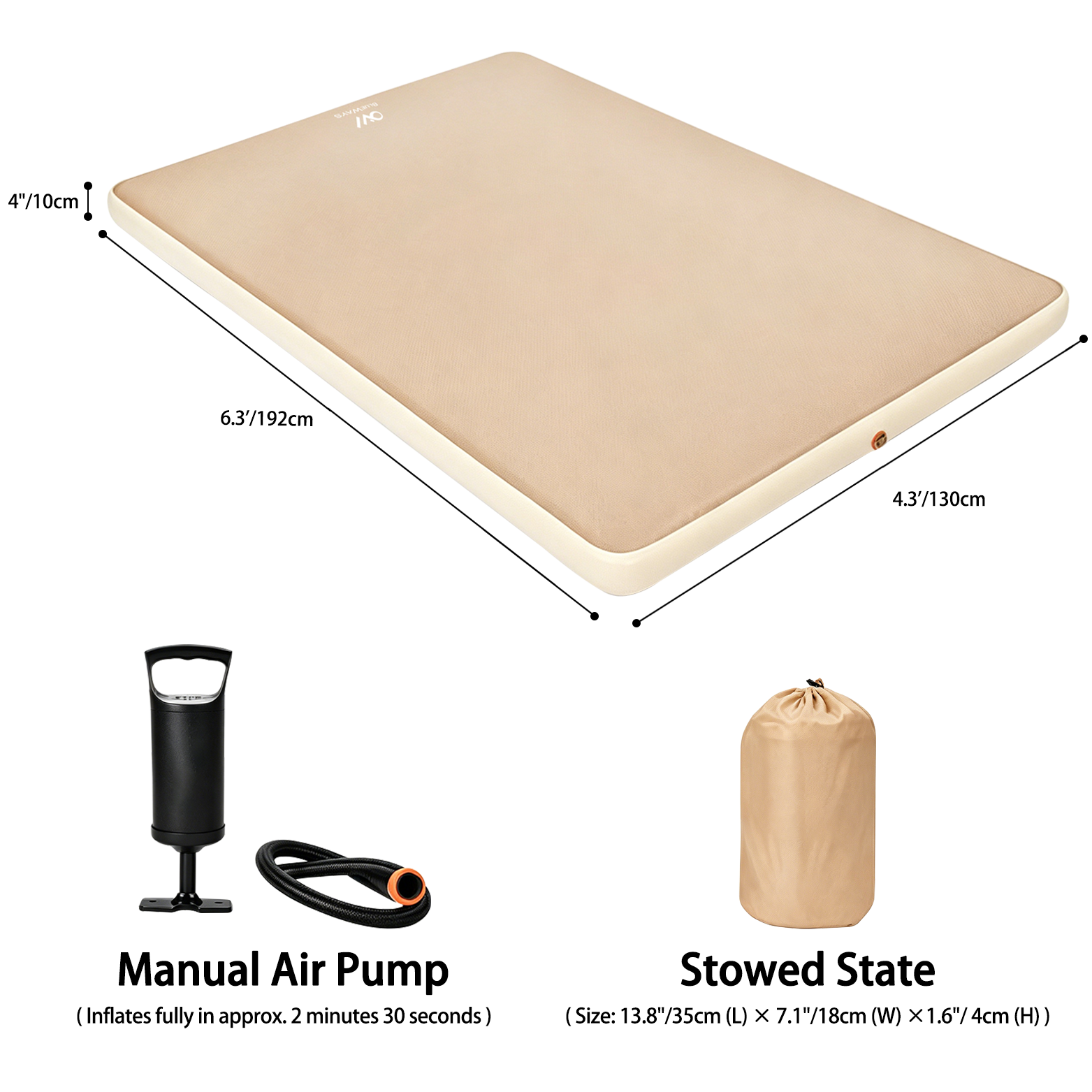 Pompe manuelle pour deux personnes, épaisseur 10 cm.