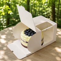 Boîte à gâteau personnalisée avec logo, style tiroir, plateau coulissant avec ruban, papier kraft écologique pour mariage et anniversaire