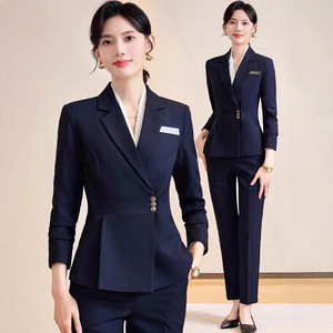 Women's Professional Workwear Suit Long Sleeve Polyester Winter 2025 For Jewelry Store Hotel Receptionists - Product Image 1