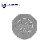 Bouchon hexagonal de qualité stable en acier inoxydable 316L DN25 BSPT, résistant aux acides, durable aux produits chimiques, bouchon métallique fileté pour vanne