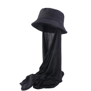 Gathertop Vente en gros Logo personnalisé Accessoires de cheveux Chapeau d'été <span class=keywords><strong>avec</strong></span> cape Polyester Spandex Couleur unie <span class=keywords><strong>Hijab</strong></span> Seau pour les femmes - Product Image 4