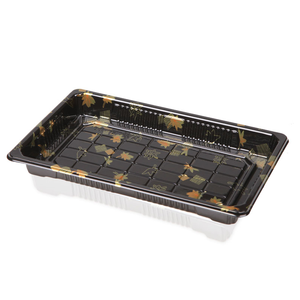 Customized Packing Gift Party Black/Printing Luxury Delivery Disposabel Plastic Sushi Box With Lid