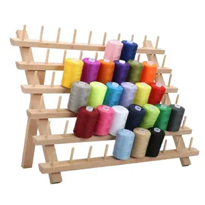 60 Spools Thread Rack Foldable Wood Thread Stand Rack Holds Organizer Wooden Thread Rack Embroidery Sewing Storage Holder