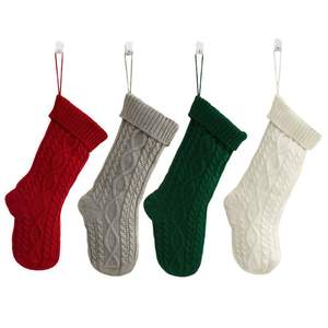 Ornements de Noël en laine épaisse à blocs de couleur, pendentifs pouvant être brodés, chaussettes de Noël, sacs cadeaux - Product Image 2